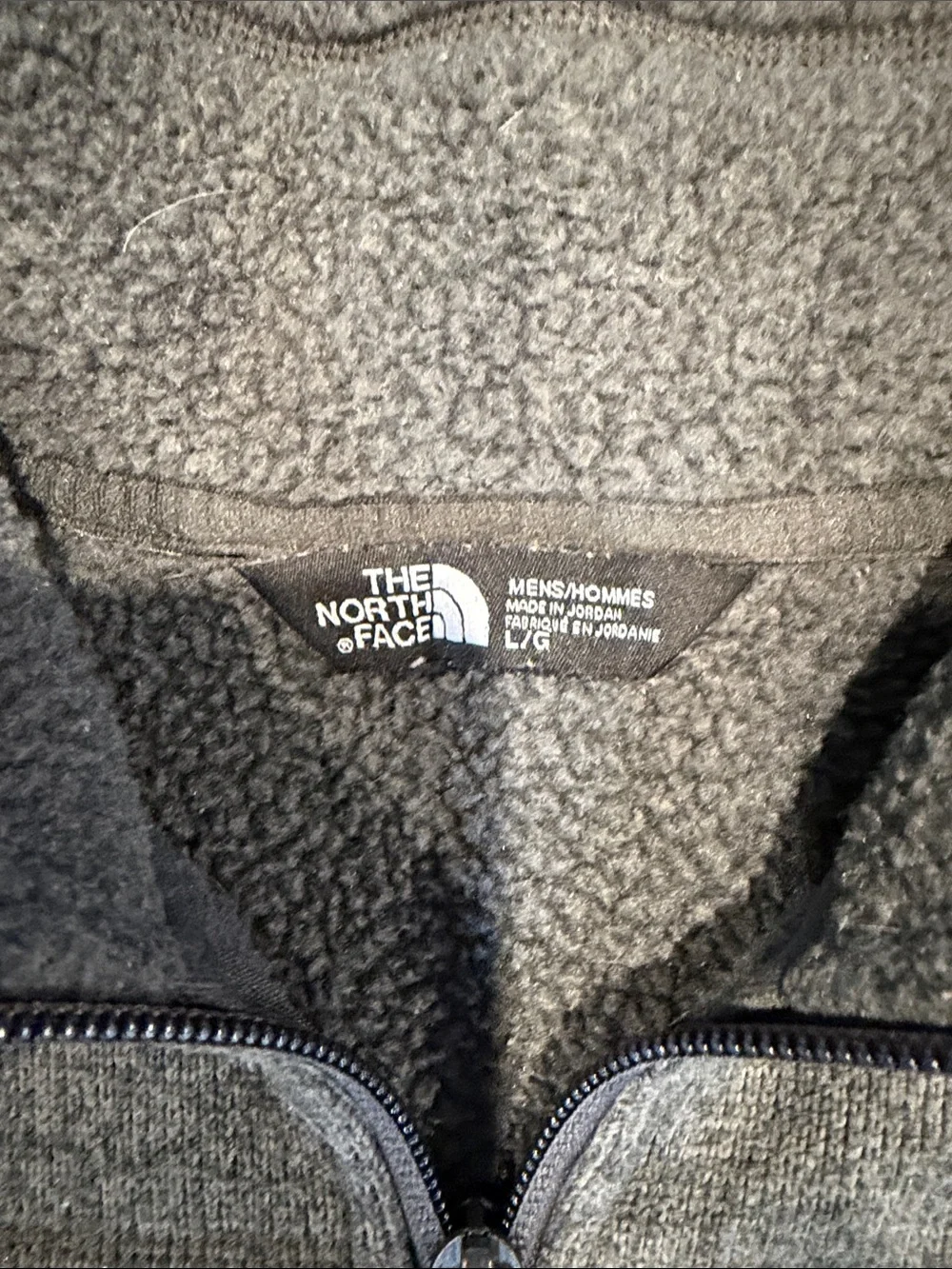 The North Face Men’s Charcoal Gray Zip-Up Fleece Pullover